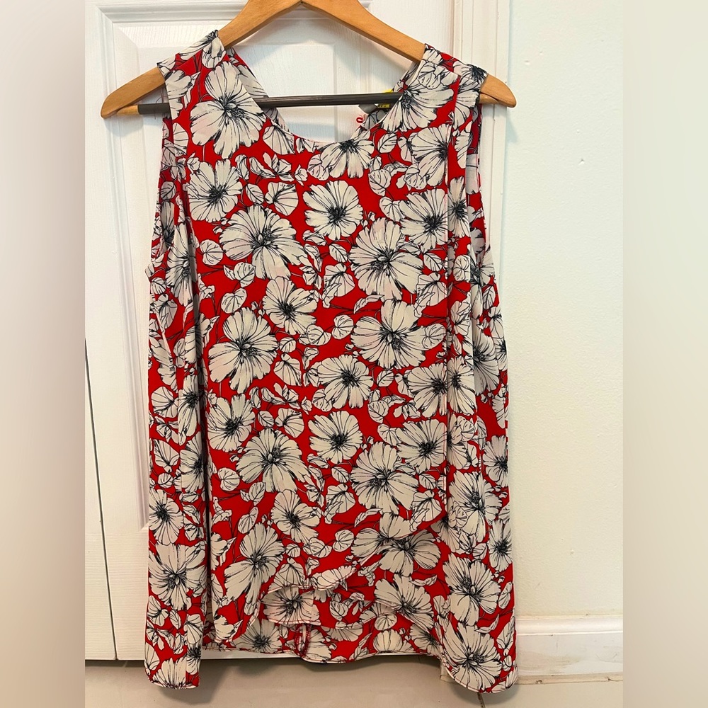 Burnt orange floral shell 100 % polyester